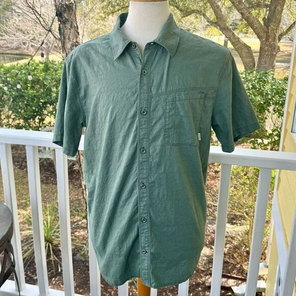 Outdoor Research Weisse Short Sleeve Button Up Shirt. Olive Green. Size XL. - Picture 1 of 8